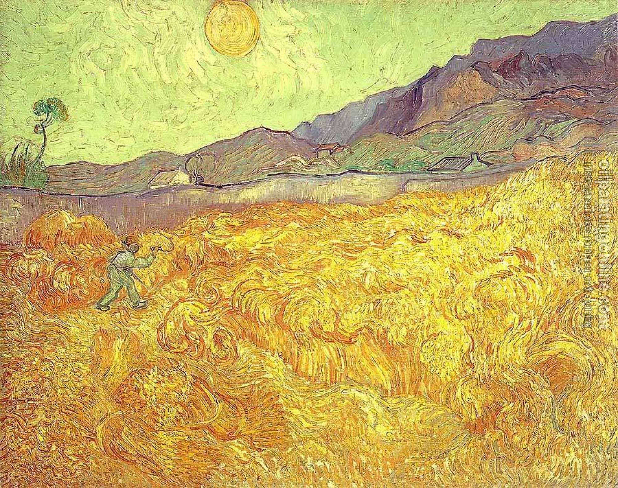 Gogh, Vincent van - Wheat Fields with Reaper at Sunrise